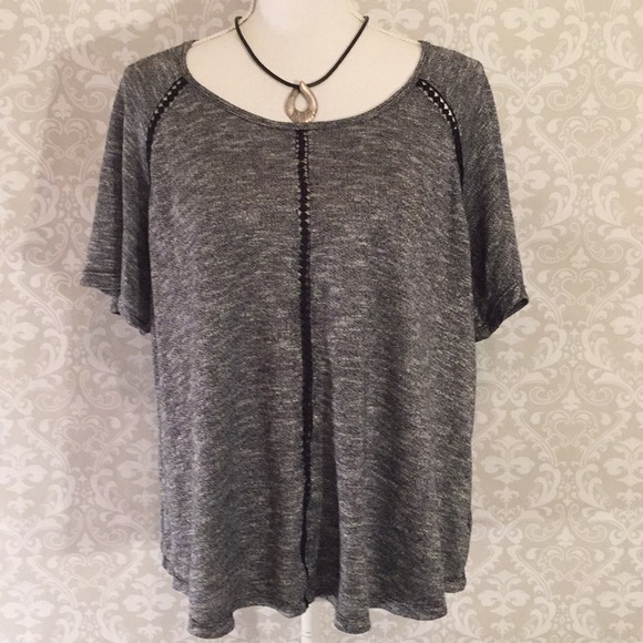 Faded Glory Tops - Faded Glory Gray Top w/black trim